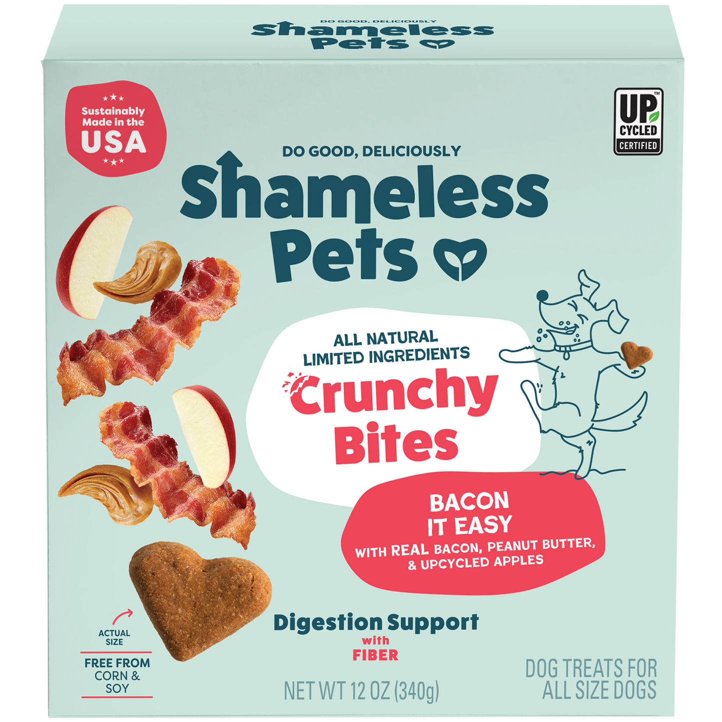Bacon It Easy Crunchy Bites Dog Treats 12oz