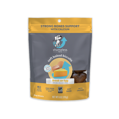 Break An Egg Sustainable Soft Baked Biscuits Dog Treats bag 