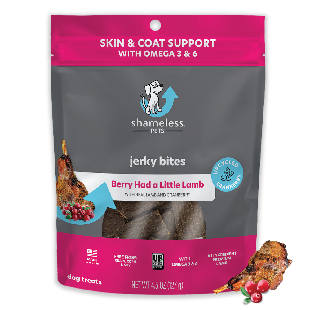 Berry Had a Little Lamb Jerky Bites for Dogs Shameless Pets