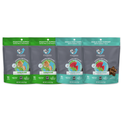 Catnip Crunchy Cat Treats Variety Pack  made with real protein and upcycled ingredients 