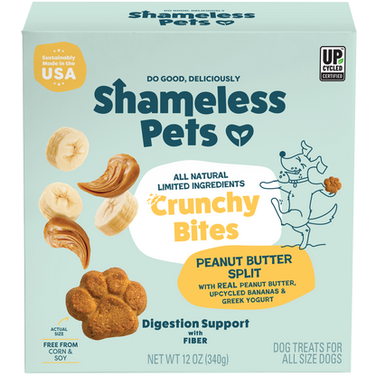 Peanut Butter Split Crunchy Bites Dog Treats 12oz