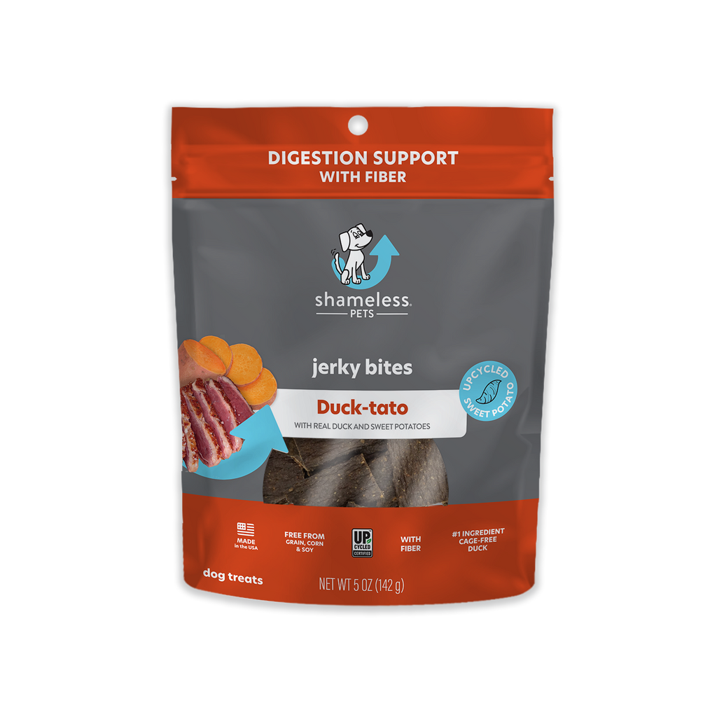 Duck and Sweet Potato Upcycled Jerky Dog Treats from Shameless Pets