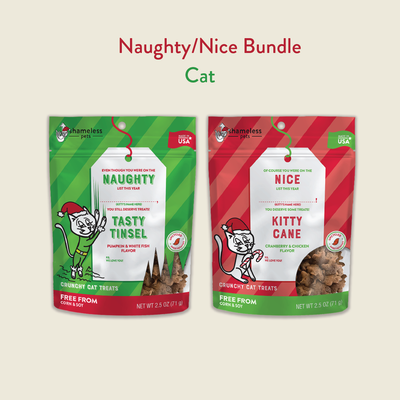make the holidays more magical with our Naughty and Nice dog treats bundle