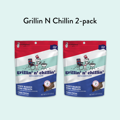 Grillin’ n’ Chillin’ Upcycled Soft Baked Beef Dog Treat Biscuits from Shameless Pets 2-pack